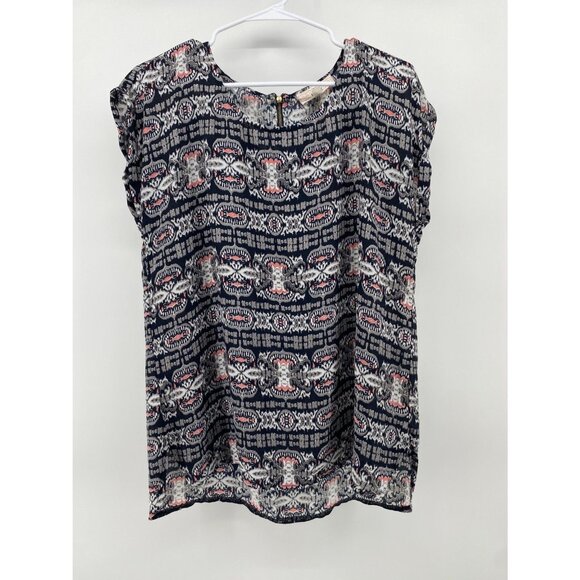 Womens Pink Republic boho tribal symmetric kaleidoscopic pattern blouse XL - Picture 1 of 4